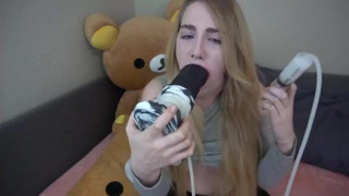 Gagging Dildo Deepthroat Cumshot Blowjob GIF