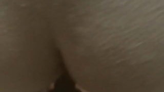 Naked and amateur blonde babe is sucking his huge phallus indoors