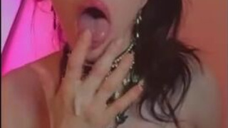 Solo Petite OnlyFans Natural Model Huge Dildo Homemade Dildo Deepthroat Brunette Ahegao GIF