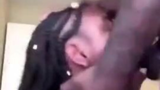 Wet Sloppy Hardcore Face Fuck Ebony Couple Ebony Deepthroat Blowjob BBC GIF