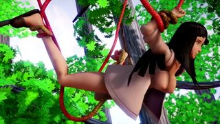 [MMD R-18] Хината Хьюга гуляет по лесу и получает щупальце